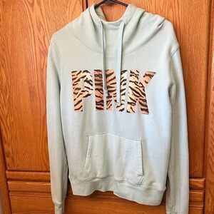 Pink tiger print cowl neck